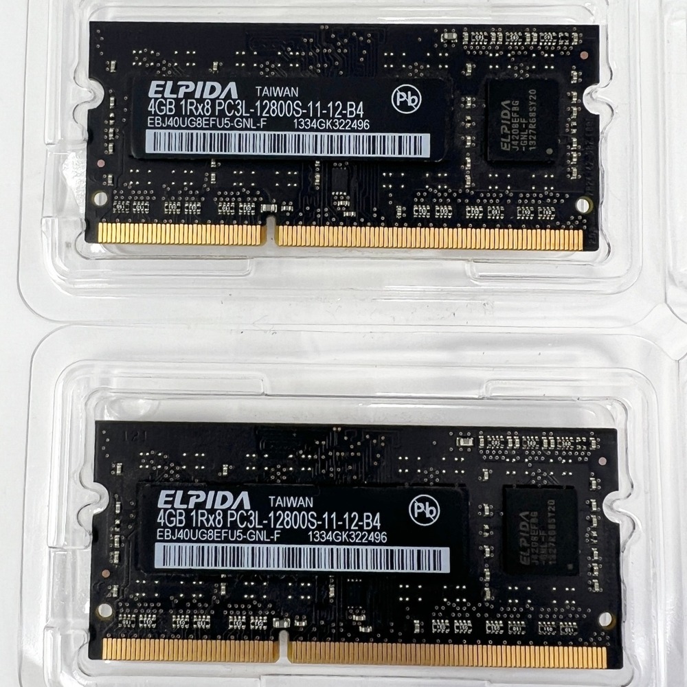 Elpida 8GB 2x4GB PC3L-12800S DDR3L-1600 Laptop RAM EBJ40UG8EFU5-GNL-F Memory Kit